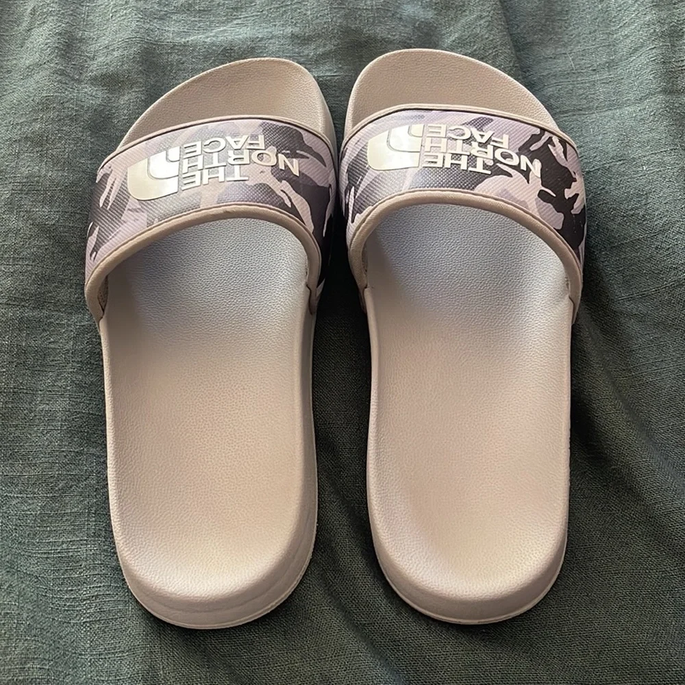 North Face Gray Camo Slides